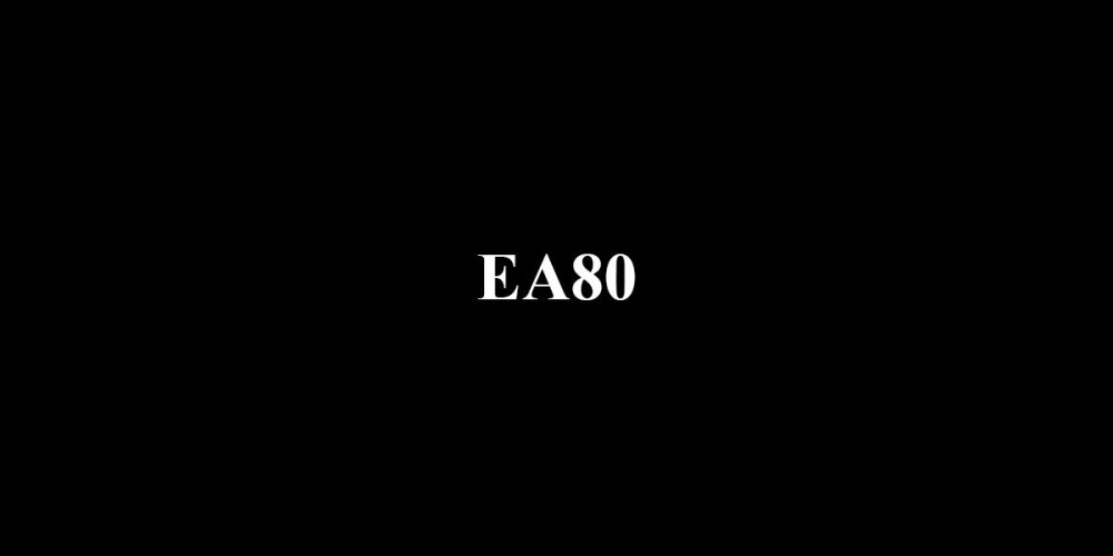 Auf schwarzem Hintergrund steh in weißer Schrift EA80